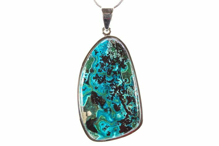 Vibrant Malachite & Chrysocolla Pendant - Sterling Silver #278523